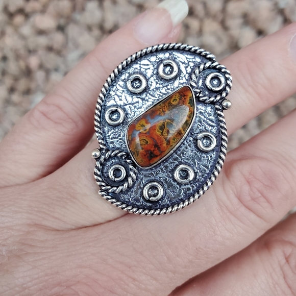 New Seam Agate 925 Silver Ring. - Picture 3 of 16